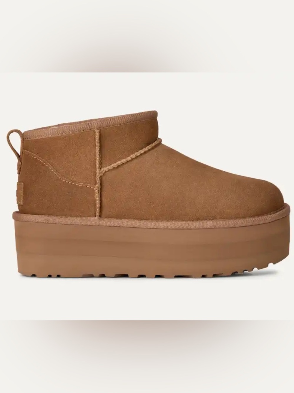 UGG Chestnut Suede Platform Mini Boot